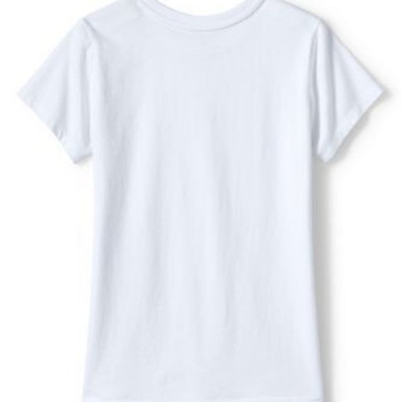 NWT LANDS' END GIRLS SHORT SLEEVE ESSENTIAL T-SHIRT WHITE MEDIUM (10-12 YEARS) - Picture 2 of 5